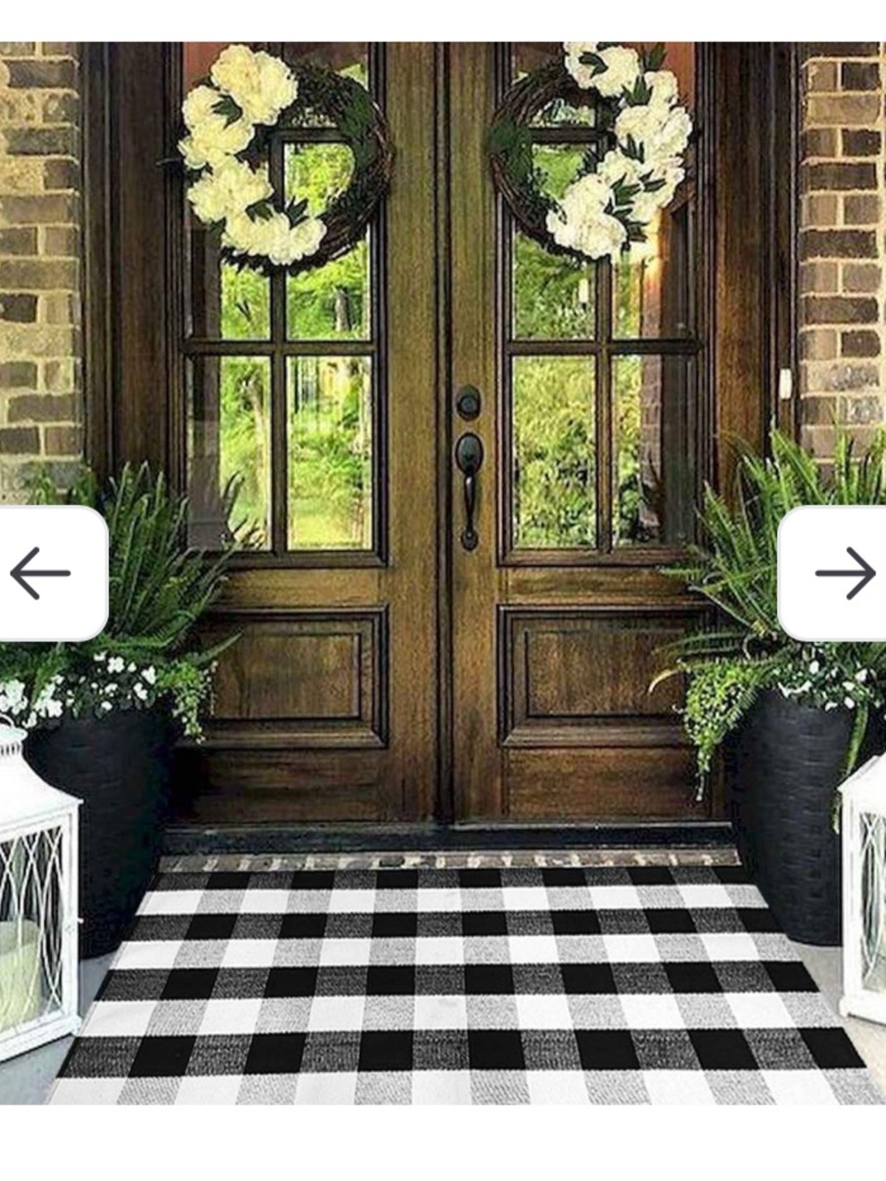 NWT buffalo plaid black and white check rug 3x5’